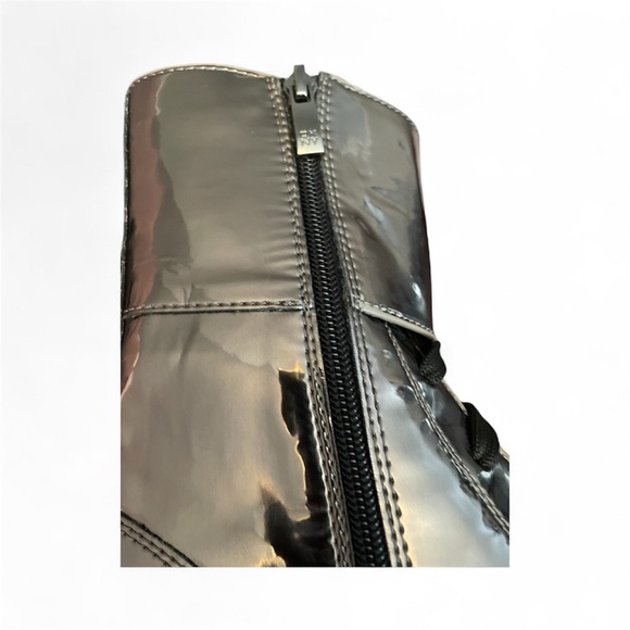 DKNY Metallic Silver Combat Boots - Picture 6 of 7